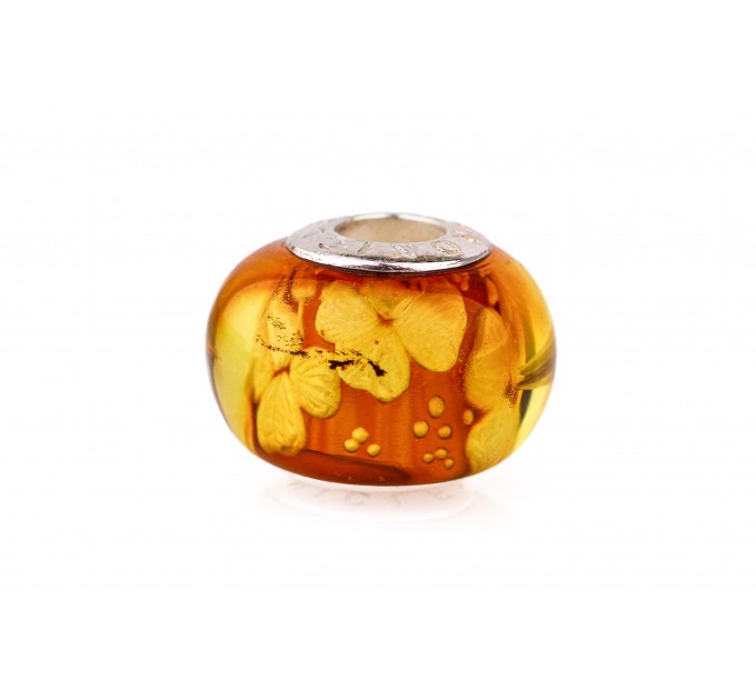 Amber Bead “Four-leaf Clover” for Bracelets | Lucky jewelry