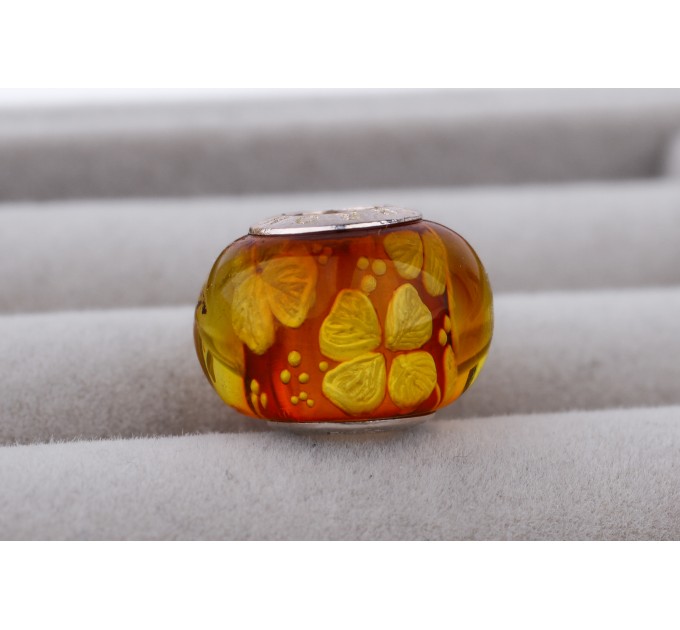 Amber Bead “Four-leaf Clover” for Bracelets | Lucky jewelry