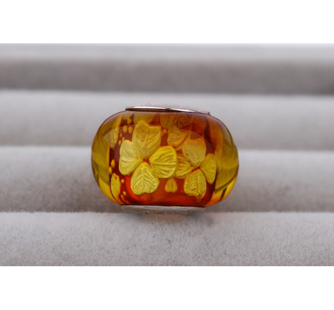 Amber Bead “Four-leaf Clover” for Bracelets | Lucky jewelry
