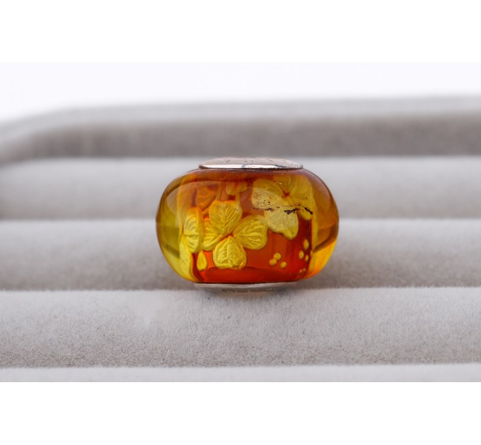 Amber Bead “Four-leaf Clover” for Bracelets | Lucky jewelry