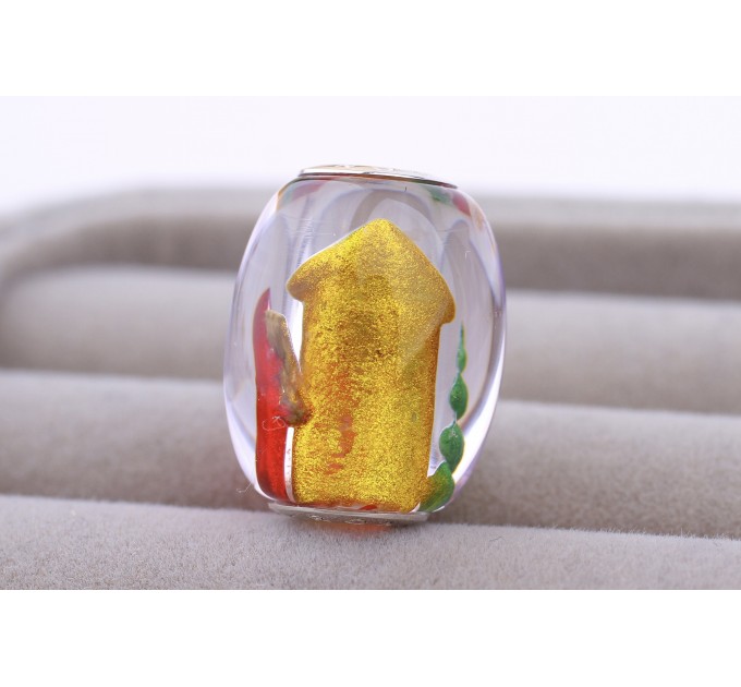 Chronicles Crystal Carved Bead "Christmas Ville"  