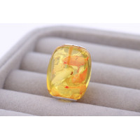 Amber Bead "Koi Carps"