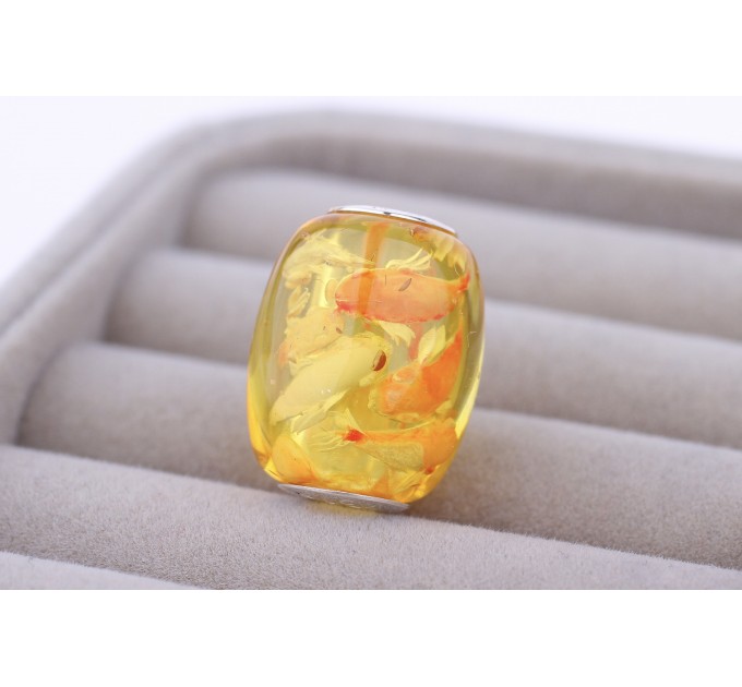 Amber Bead "Koi Carps"