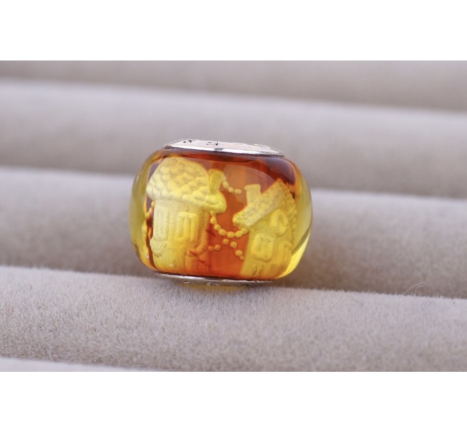 Amber Bead "Christmas Ville" for Bracelets