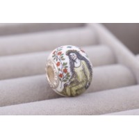  Scrimshaw Bead "Ukrainian Mavka"