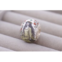  Scrimshaw Bead "Ukrainian Mavka"
