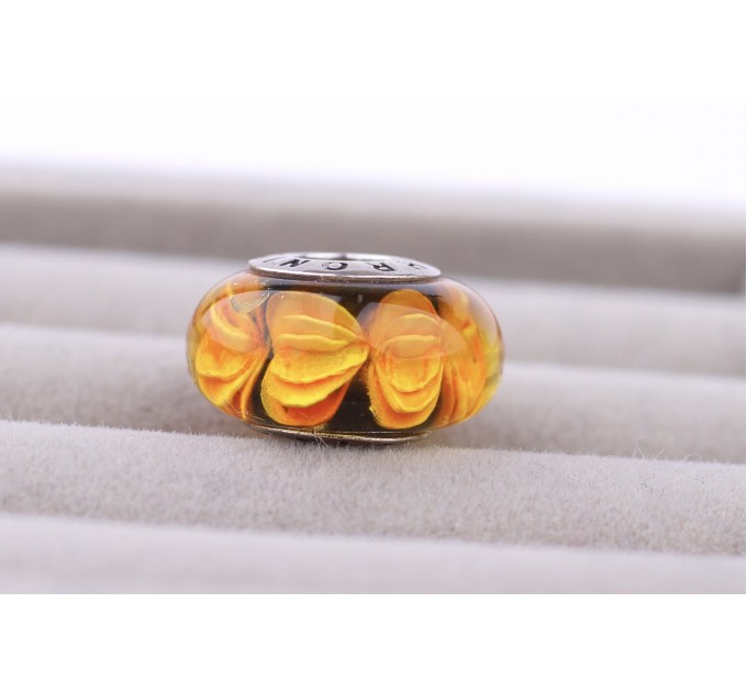 Amber Bead "Floral petals"