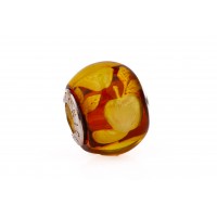 Fall Apples — Hand-Carved Amber Charm for bracelets