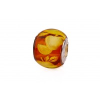 Fall Apples — Hand-Carved Amber Charm for bracelets