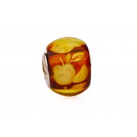 Fall Apples — Hand-Carved Amber Charm for bracelets