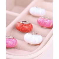Snowy White Lab-created Opal Spacer