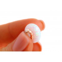 Snowy White Lab-created Opal Spacer