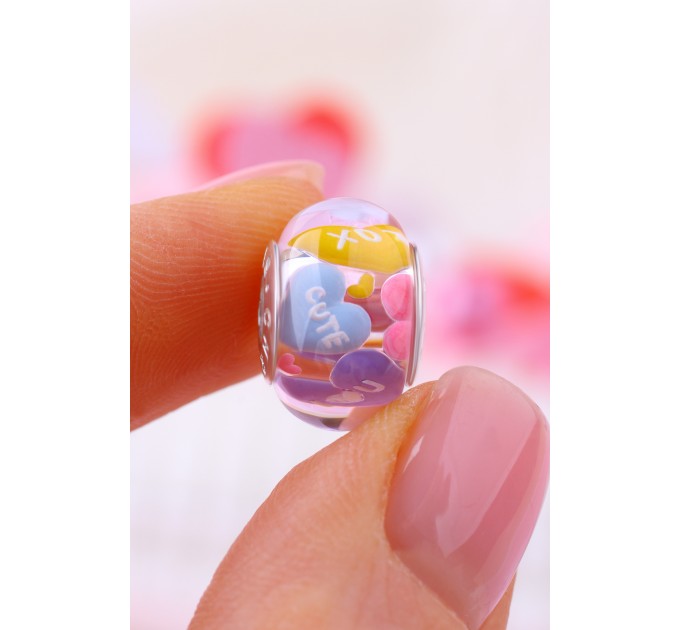 Hearts Candies | Carved Crystal Charm  