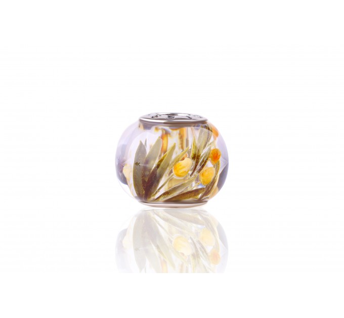 Tulip Flowers| Hand-carved Amber Charm | Chronicles Crystal | + Bonus