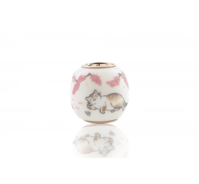 Cat under the Sakura Tree| Elforyn charms| Scrimshaw Technique
